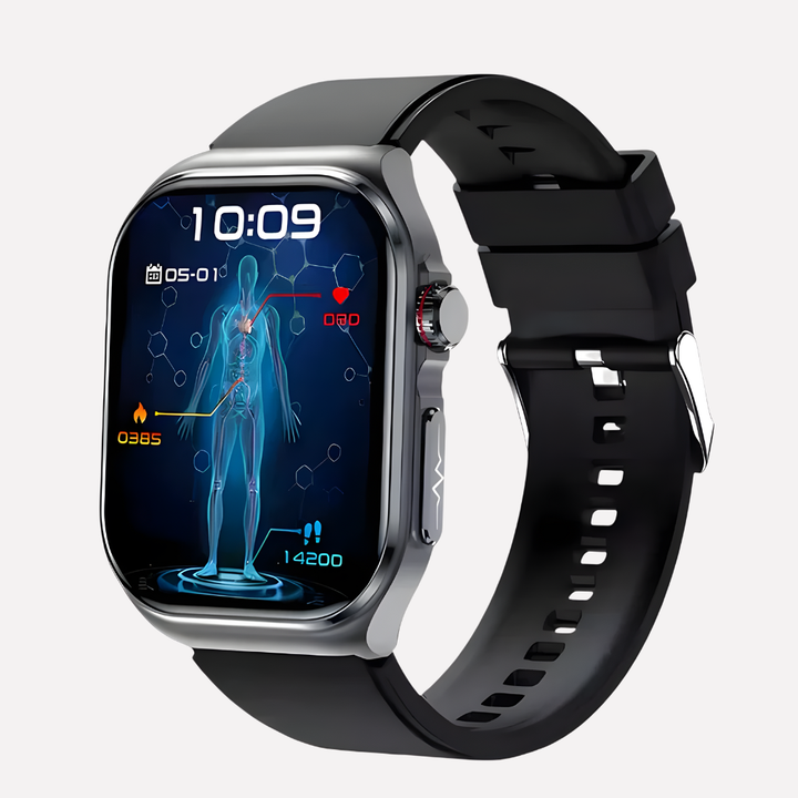 Fitness smartwatch for men & women, featuring activity tracking, Bluetooth notifications, and durable water resistance.
