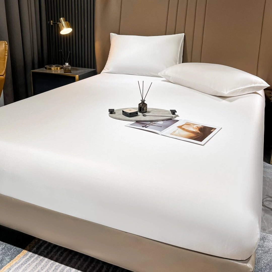 Soft and durable cotton deep pocket fitted sheet, perfect for a cozy, breathable bedroom comfort.