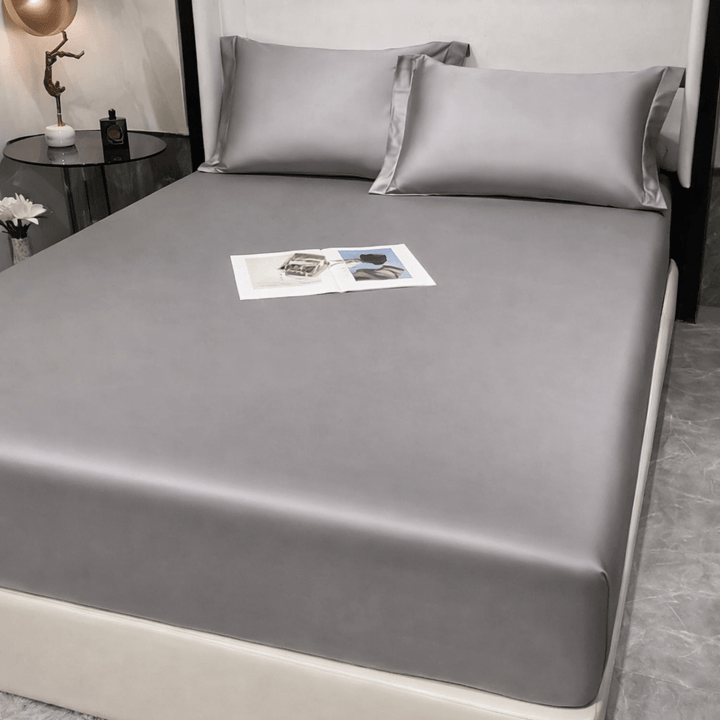 Vibrant cotton fitted sheet with deep pockets, creating a colorful and comfortable focal point for your bed.