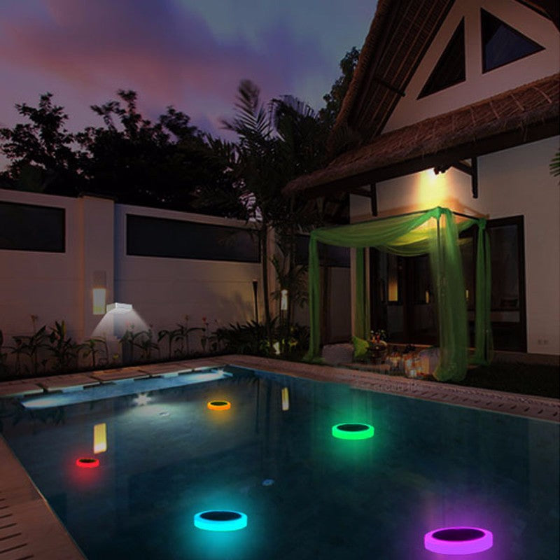 Solar powered outdoor RGB floating pool light for backyard party decor