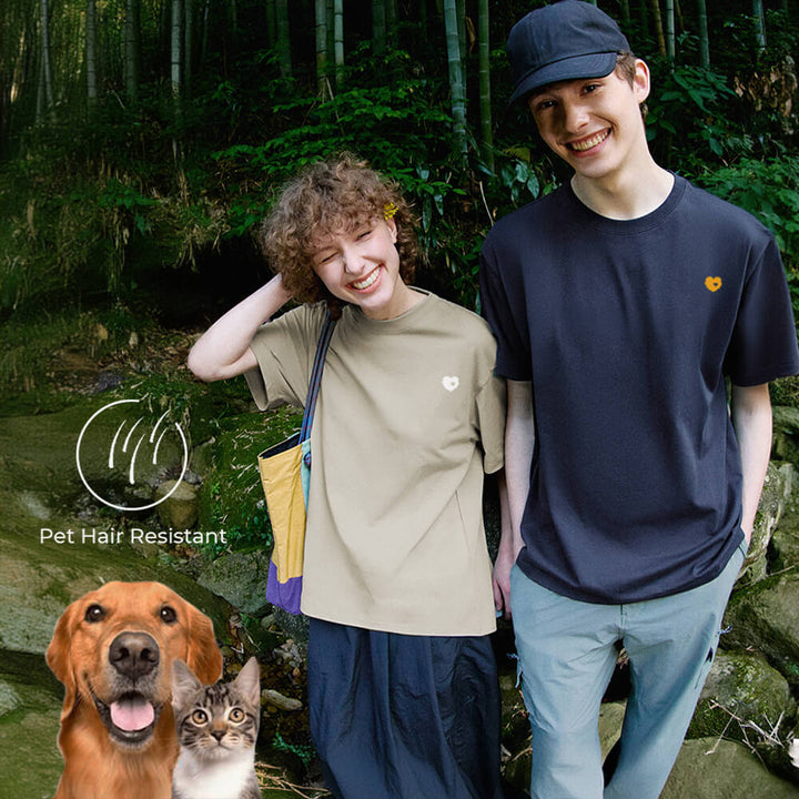 Unisex solid cooling t-shirt, pet hair resistant & breathable for dog owners