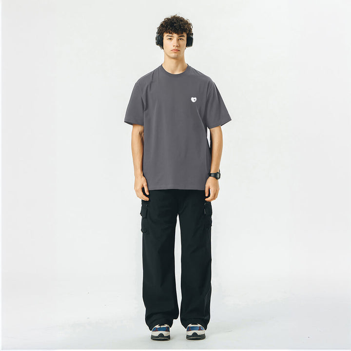 Breathable cooling tee, pet hair resistant, lightweight solid color apparel