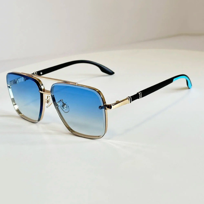 Stylish unisex square aviator sunglasses, perfect for any outfit, featuring gradient lenses.