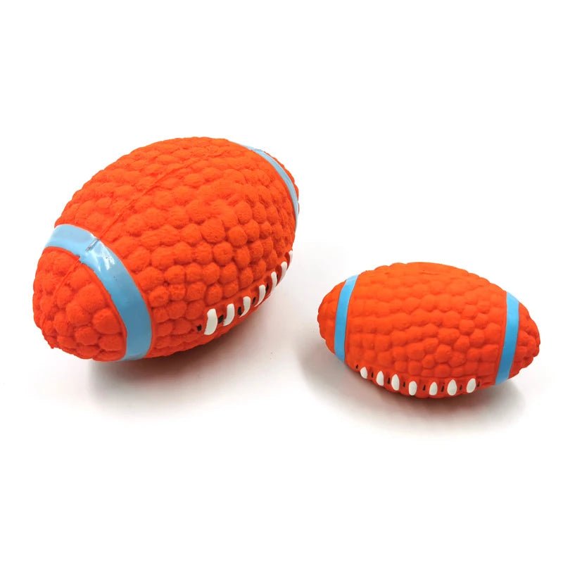 Interactive latex dog toy ball, perfect for active play and stimulating pet's senses.