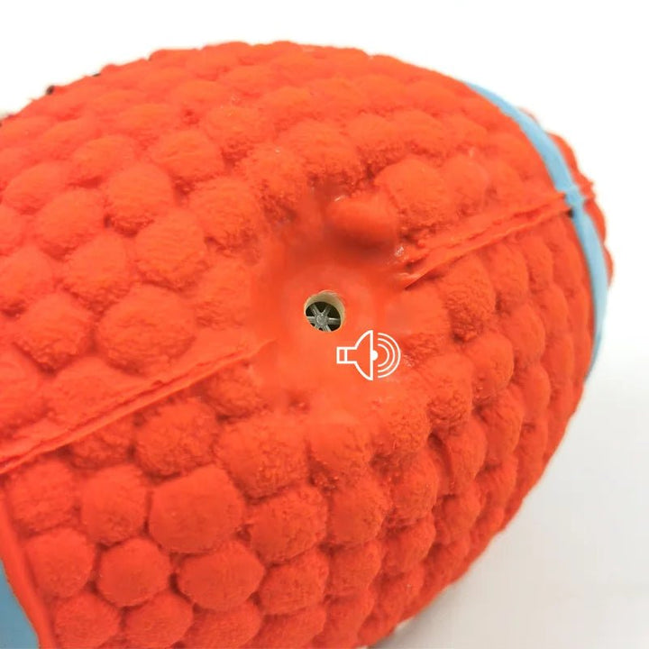 Collection of colorful squeaky latex dog toy balls, ideal for multiple pets.