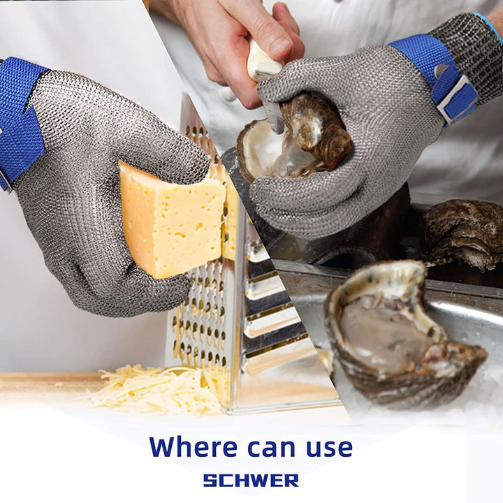 Multi-purpose stainless steel cut-resistant safety gloves, ensuring hand protection for mechanics, carpenters, and chefs.