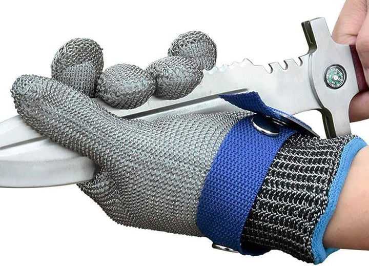 Premium stainless steel work gloves, engineered for cut resistance and durability in challenging workshop and industrial jobs.