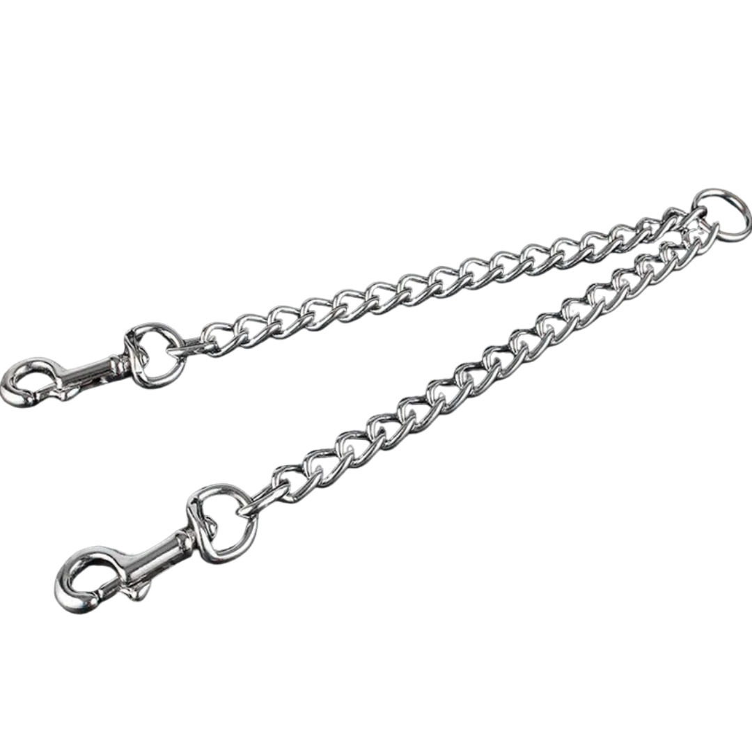 Unisex stainless steel double dog leash for tangle-free training, suitable for large and medium dogs