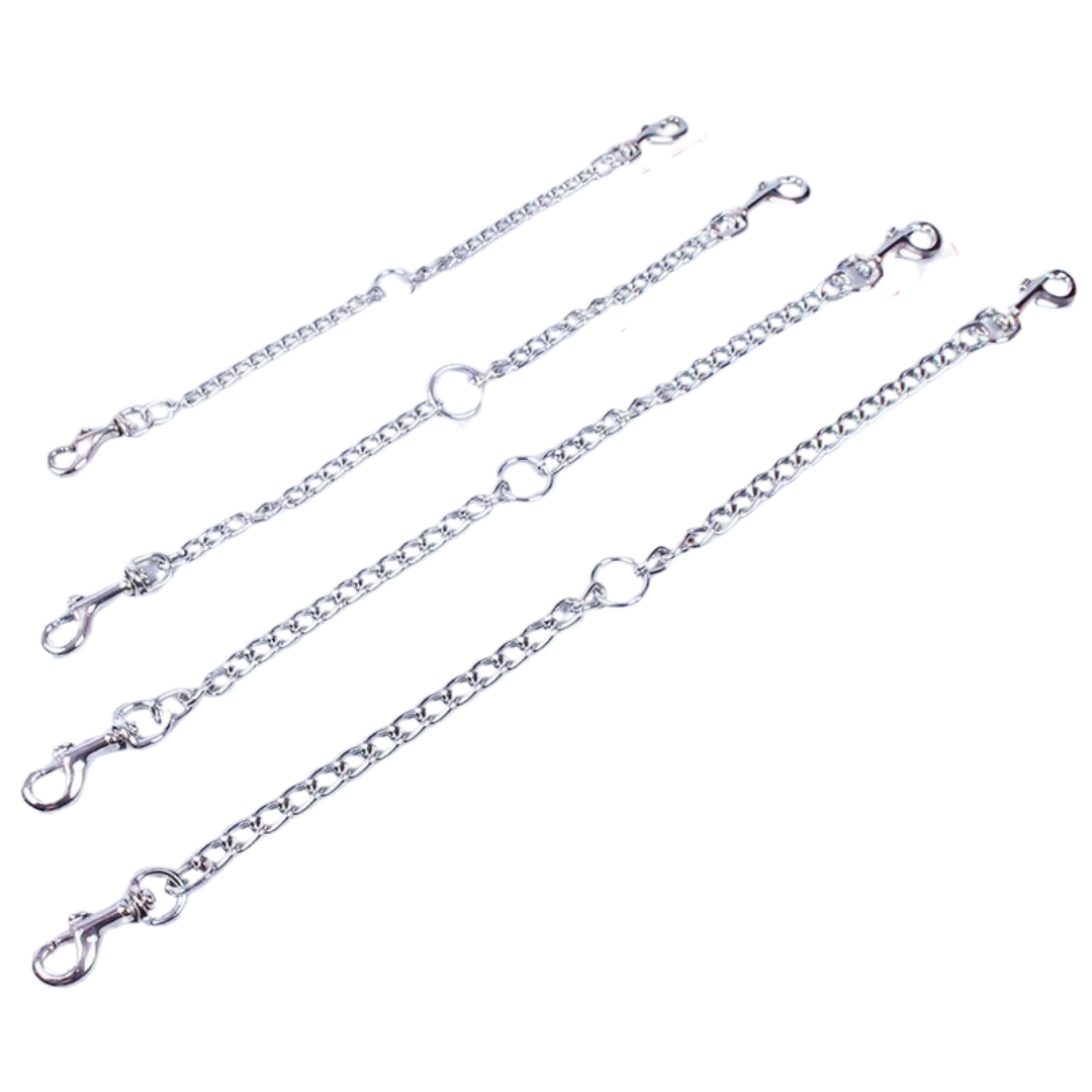 Heavy-duty stainless steel double dog leash, ensuring tangle-free walks for two pets