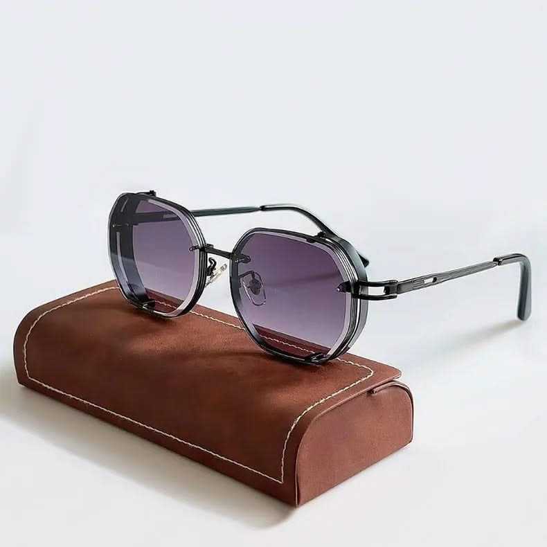 Steampunk polarized sunglasses for men & women, offering full UV protection & stylish eyewear.