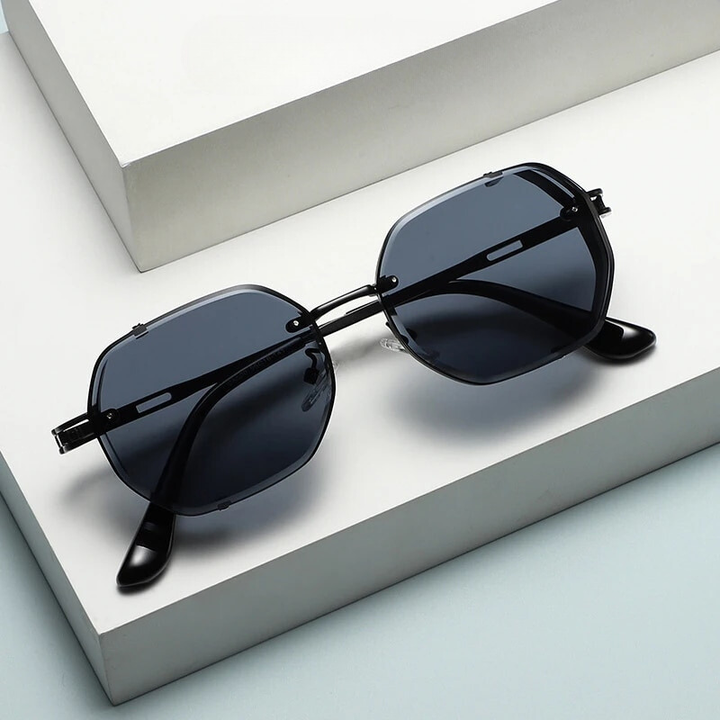 Robust aluminum frame steampunk sunglasses, polarized for superior eye protection against UV.