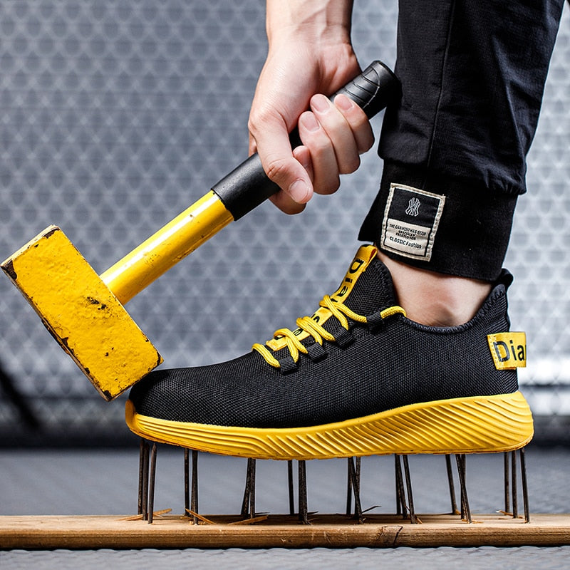 Unisex steel toe work shoes for ultimate foot protection. Indestructible, breathable, and comfortable safety footwear.