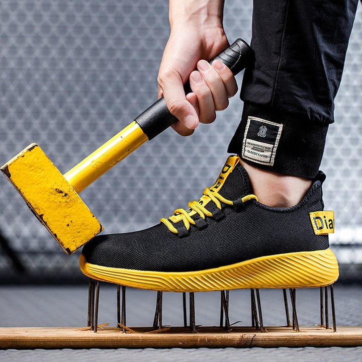 Unisex steel toe work shoes for ultimate foot protection. Indestructible, breathable, and comfortable safety footwear.
