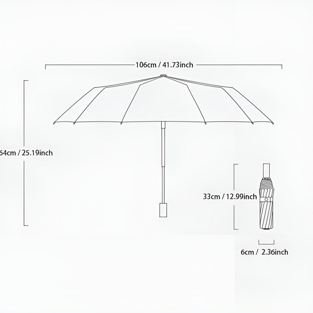 Unisex StormShield travel umbrella, automatic, windproof, & offers excellent UV protection for sun & rain.
