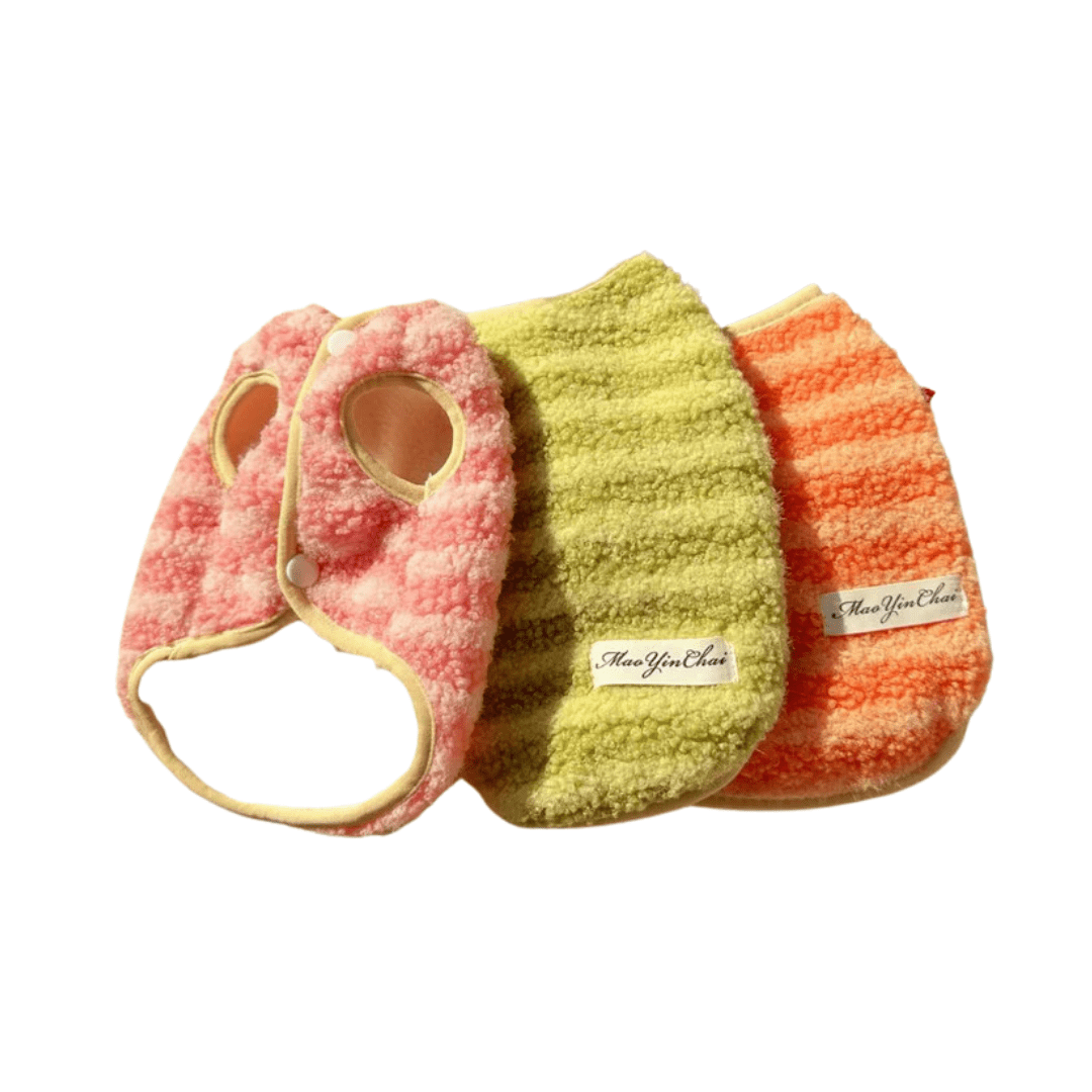 Warm striped dog jacket, perfect pet winter wear for small to large dogs.