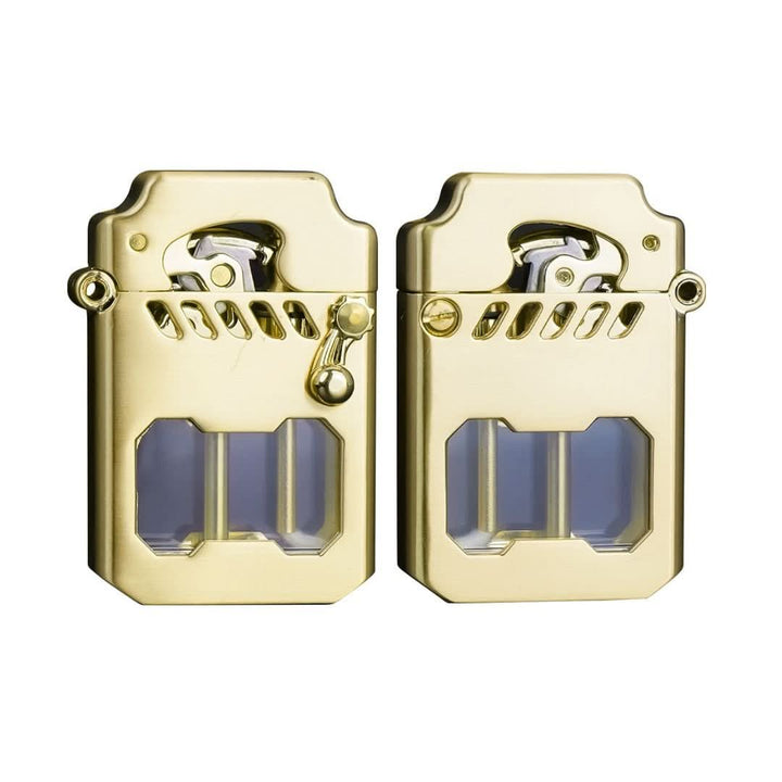 Metal gear mechanism windproof lighter, unisex design. A stylish and robust utility for outdoor activities.