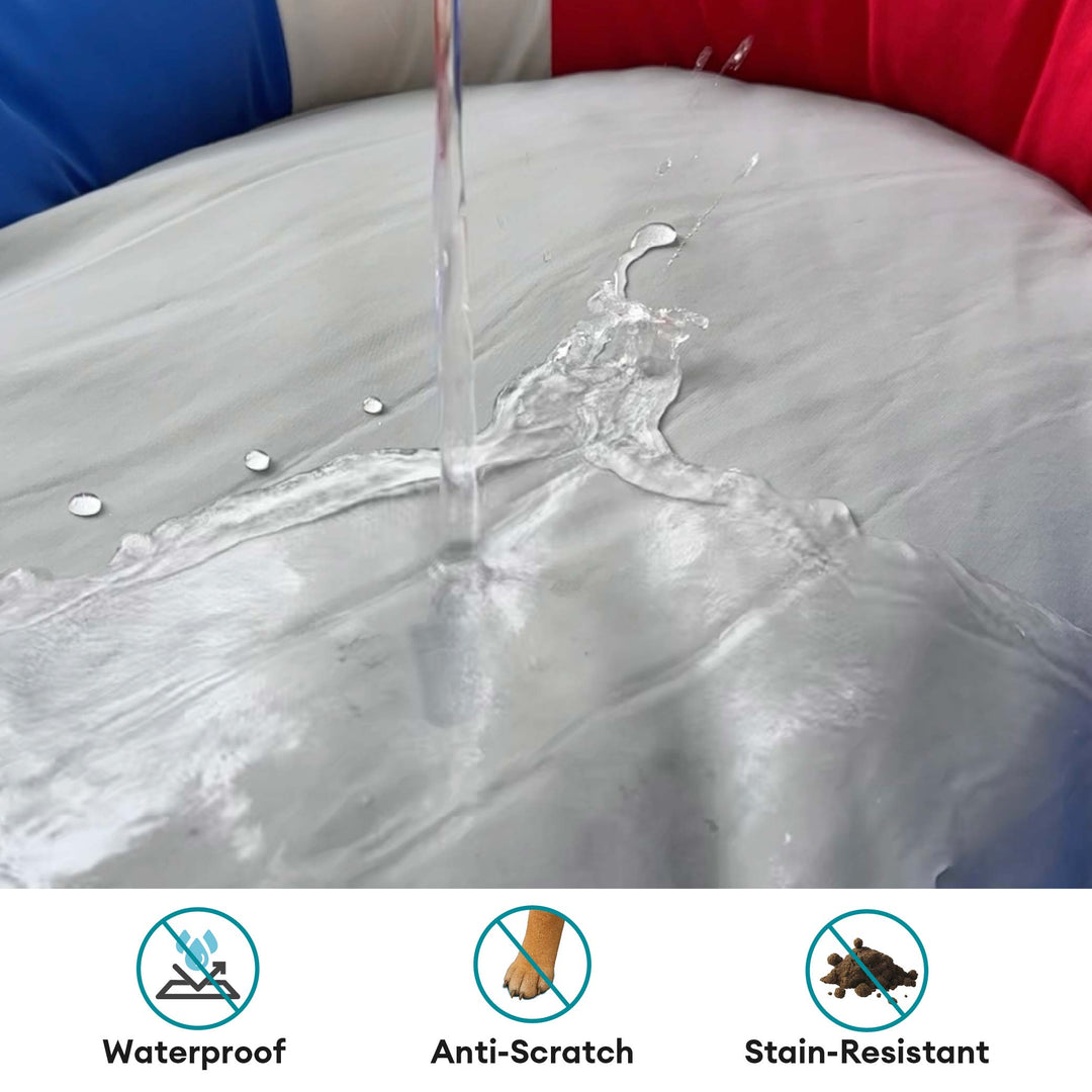 Comfortable indoor/outdoor cooling dog bed, blue, with waterproof design