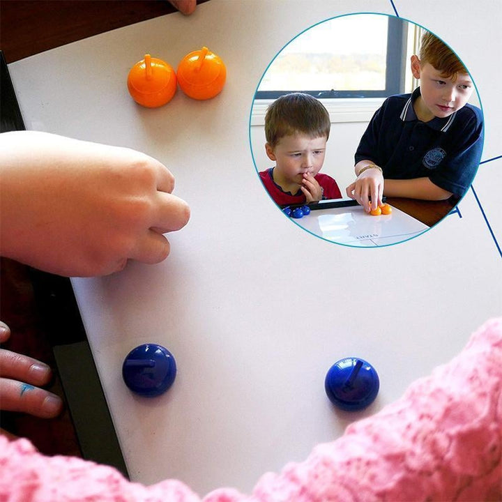 Portable mini curling game set, easy to play on any table; great for kids' fun.