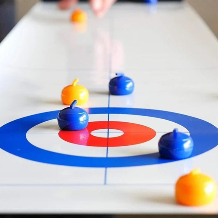 Compact strategy game: tabletop curling board, ideal for indoor fun & social play.