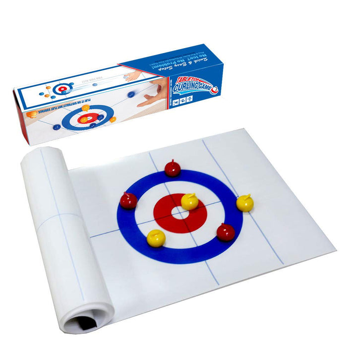 Complete tabletop curling game, an excellent gift idea for board game enthusiasts.