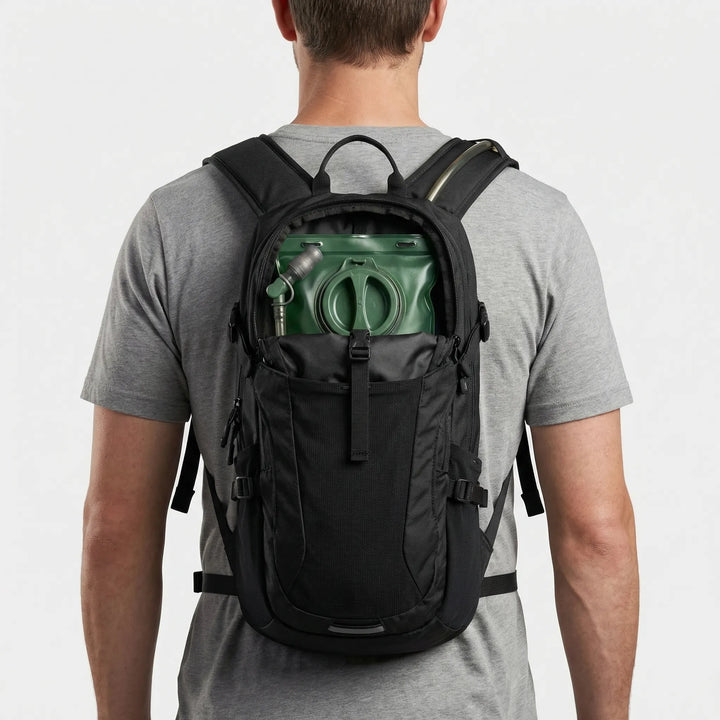 Versatile unisex tactical hydration pack, perfect as running vest, cycling pack, or hiking gear.