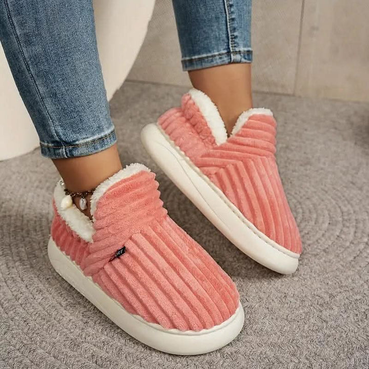 Winter-ready thermal house slippers, non-slip, easy care, and super cozy for all.