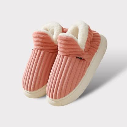 Front view of unisex thermal house slippers, designed for winter warmth and plush comfort.