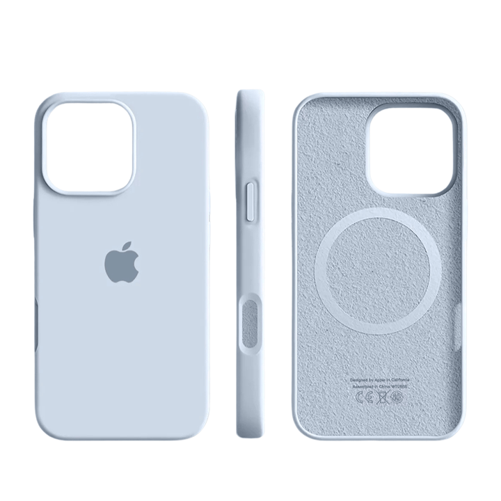 Durable shockproof silicone iPhone case. Magnetic MagSafe compatibility, slim design for essential phone protection.
