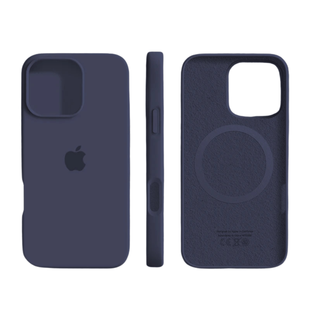 Premium soft silicone iPhone case. MagSafe compatible, slim design, non-slip grip, gentle yet strong protection.