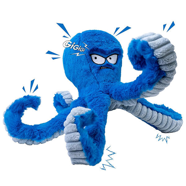 Unisex Tough Chewer Octopus Plush Dog Toy, durable squeaky pet toy for aggressive chewers