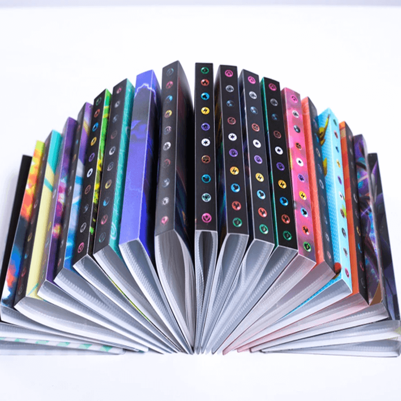 Hobby card organizer display album with sleeves, holds 240 collectible cards.