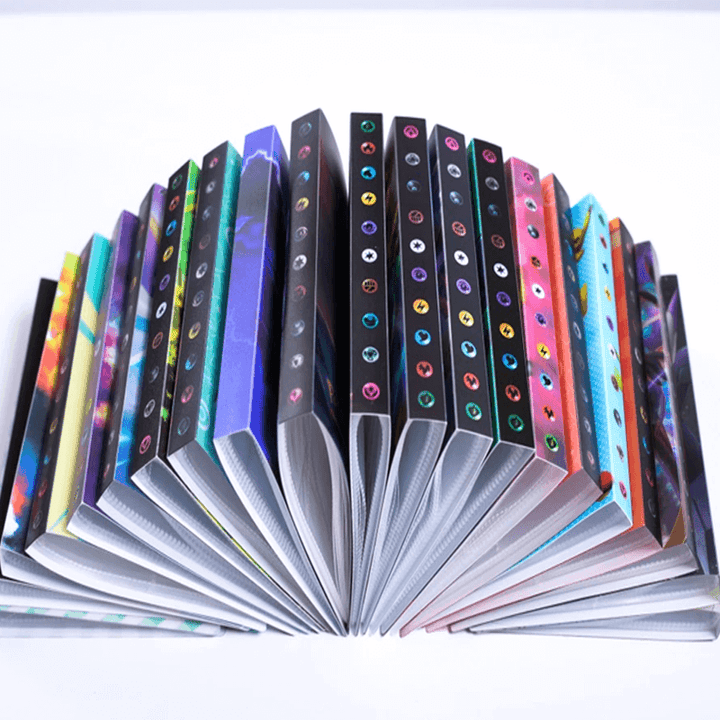 Hobby card organizer display album with sleeves, holds 240 collectible cards.