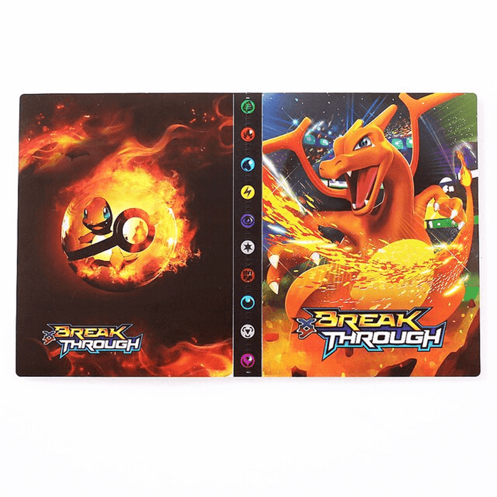 Durable trading card binder, 240-card display for collectible game cards.