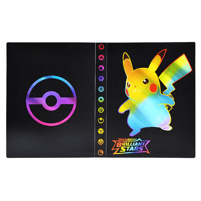 Trading card display binder with 240 sleeves, perfect for showcasing collectibles.