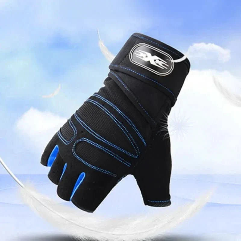 Unisex training gloves with shock-resistant padding & adjustable wrist support for weightlifting & fitness workouts.