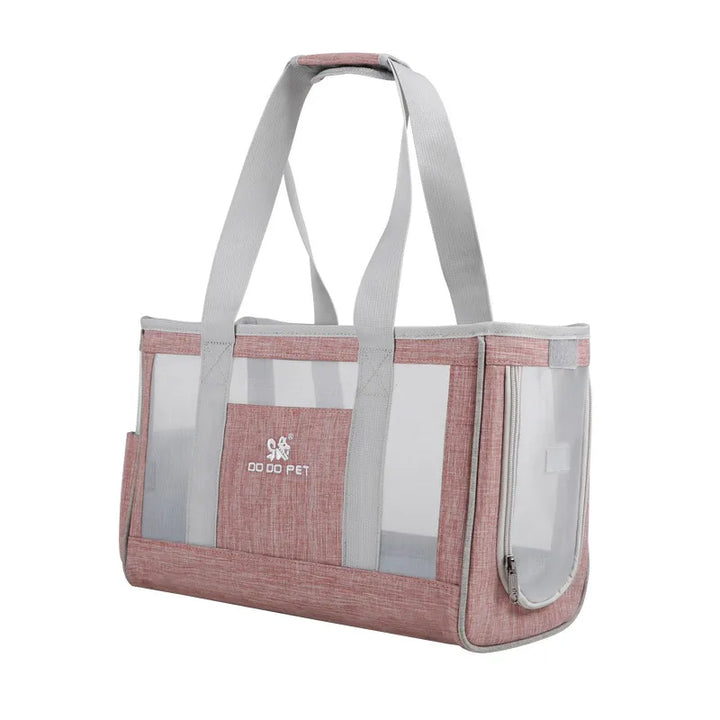 Car pet carrier bag for cats & small dogs, transparent design, portable, travel friendly, vented