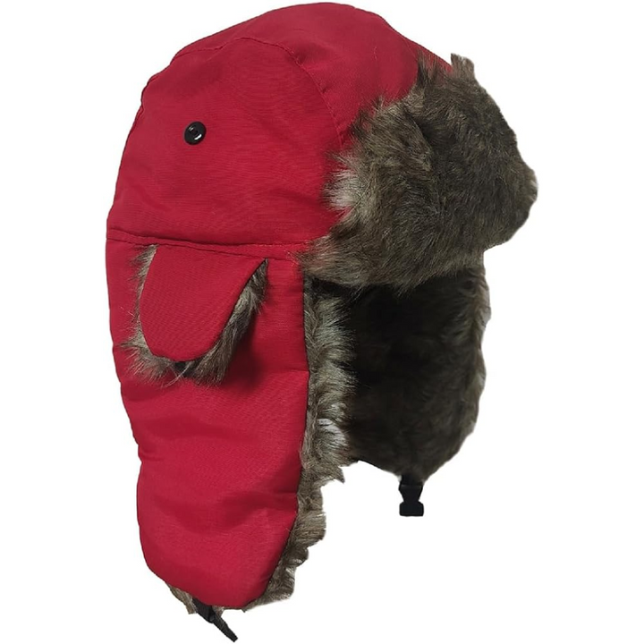 Durable unisex winter trapper hat with adjustable chin strap and plush faux fur for ultimate warmth.
