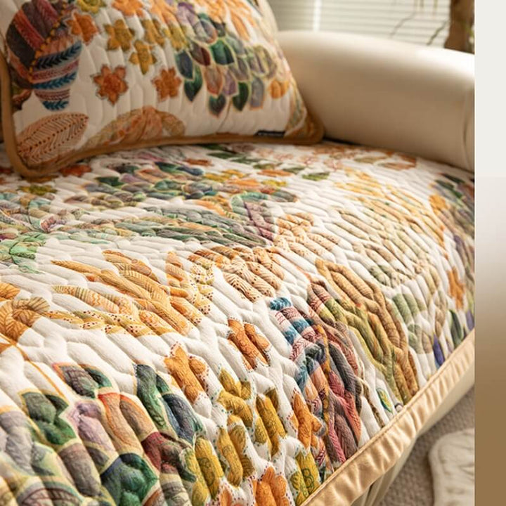Stylish tropical pattern sofa cover, pet friendly and anti-scratch for modern living room