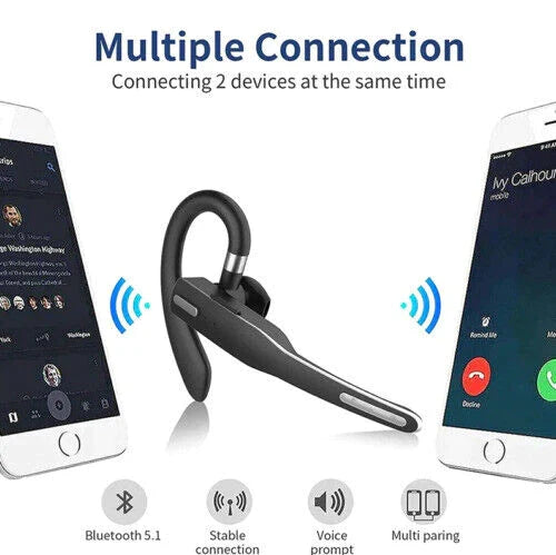 Wireless earpiece for truckers, offering superior noise cancellation and dual microphones for crisp audio.