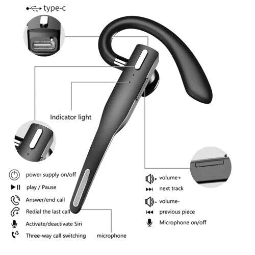 Durable unisex wireless headset for truck drivers, ensuring clear calls with dual mic noise reduction.
