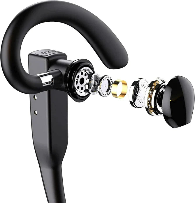 Advanced hands-free Bluetooth headset for communication, featuring dual mic & robust noise cancellation.