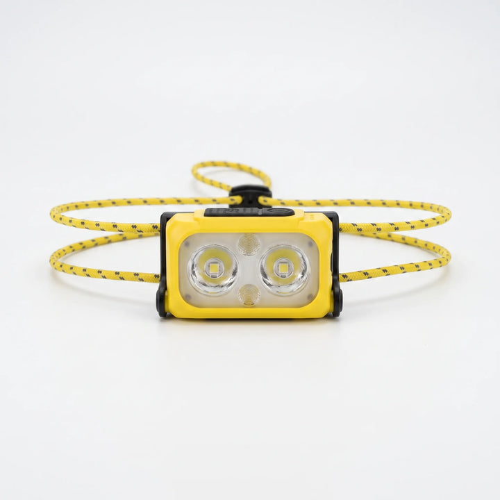 Rechargeable LED headlamp, ultra-lightweight & compact, perfect for hiking, camping & outdoor running.