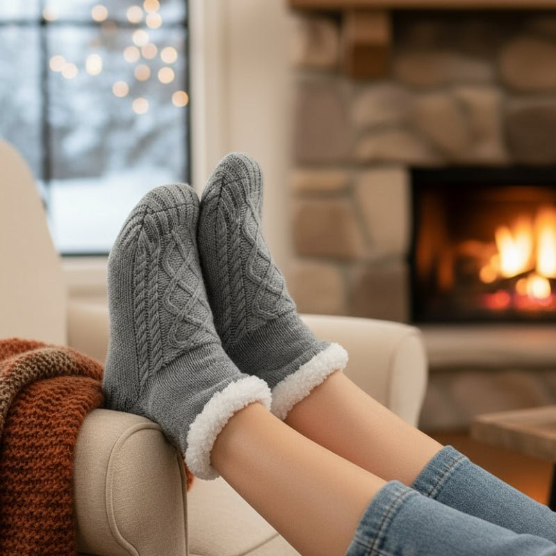 Unisex Ultra-Soft House Socks for cozy sleep & warm indoor comfort.