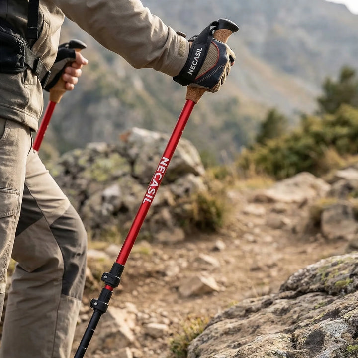 Unisex ultralight adjustable hiking & trekking poles, a sturdy set of 2 for outdoor adventures.