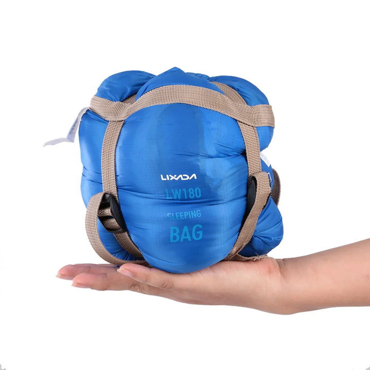 Spacious envelope sleeping bag, ultralight & durable for camping, hiking & travel. Portable adult outdoor gear.