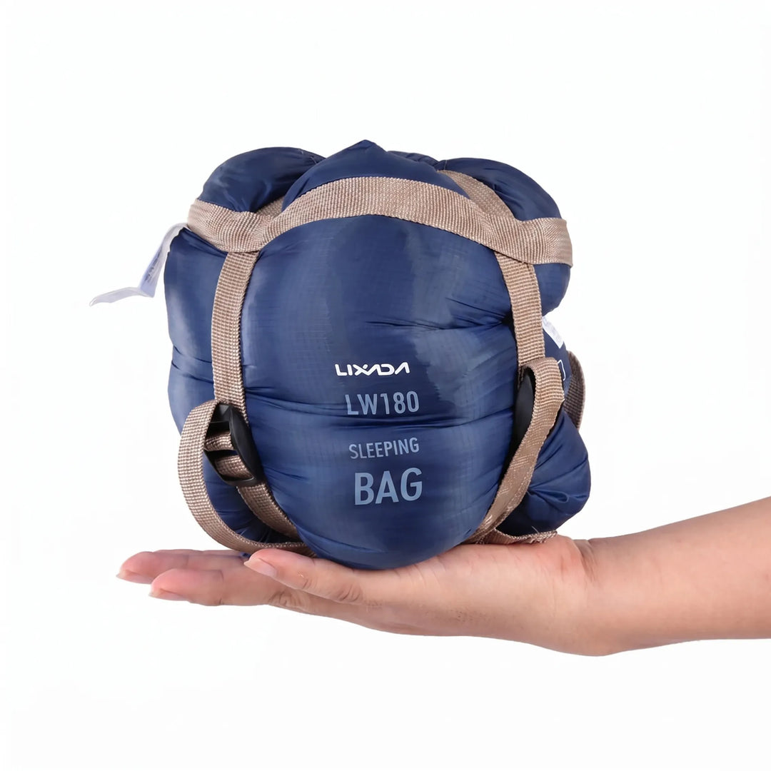Lightweight unisex envelope sleeping bag for camping, hiking, travel. Compact & portable adult outdoor adventure.