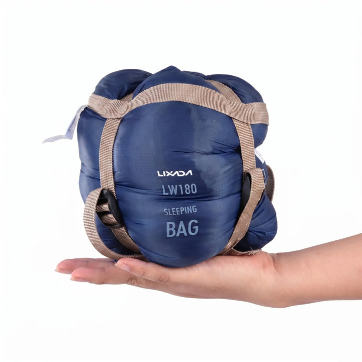 Lightweight unisex envelope sleeping bag for camping, hiking, travel. Compact & portable adult outdoor adventure.