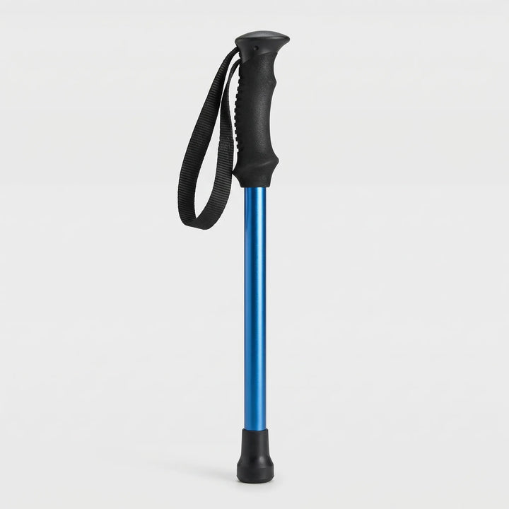 Compact folding trekking pole, ideal for easy packing in backpacks, travel, and hiking trips.