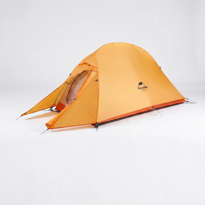 Unisex ultralight dome tent pitched on a hiking trail, perfect freestanding portable shelter for backpacking trips.