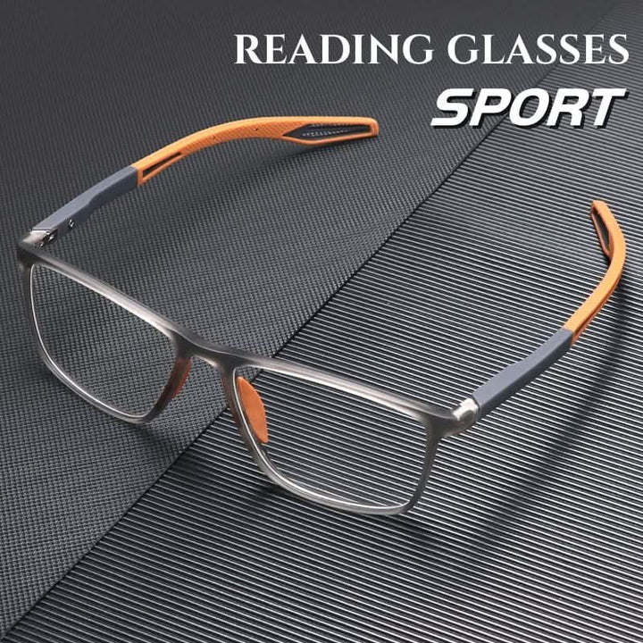 Unisex ultralight progressive reading glasses for all distances, offering clear near and distant vision.